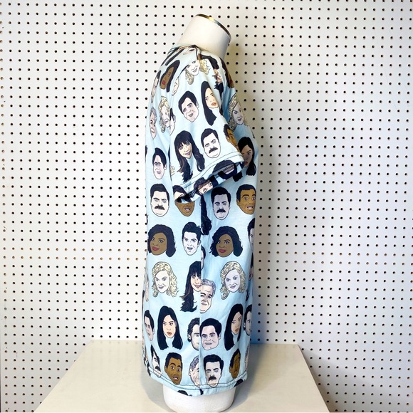 Parks and Recreation | Illustrated Faces Graphic Tee, Light Blue Sz. S - Picture 2 of 5